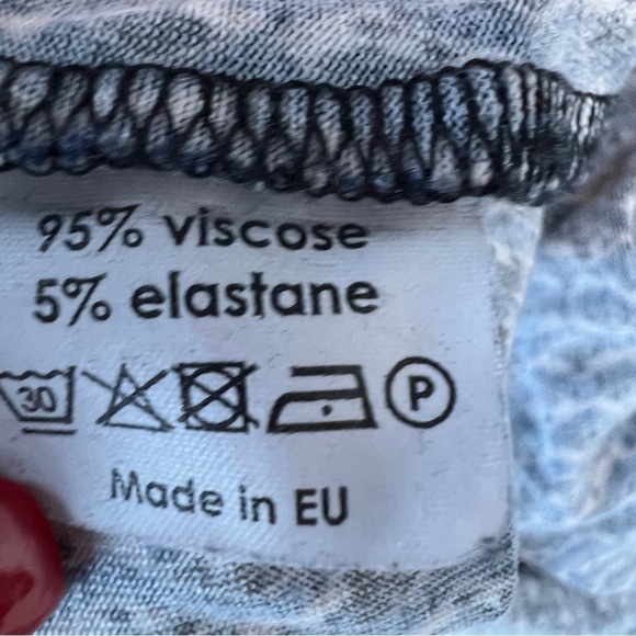 FRAGILE Antwerp Navy Diamond Pattern Faux Front Wrap Dress Dress Size L (318) - Picture 8 of 9